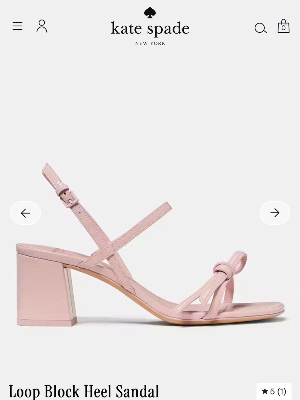 kate spade Blush Pink Knot Strap Block Heel Sandal